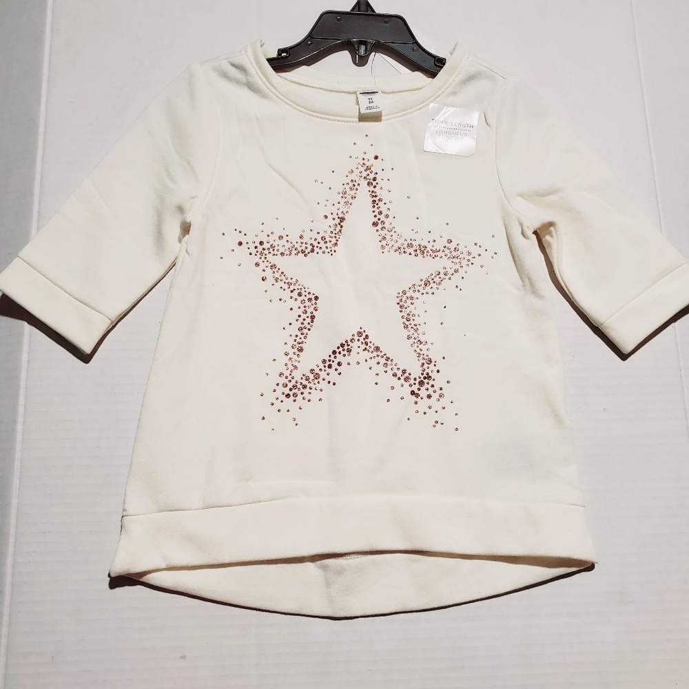 Old Navy Gold Star White Sweater Tunic 3T